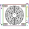 MegaCool ComboUnit Universal Fit Radiator and Fan Single Pass Crossflow Design 24" x 19" for HEMI Swap with Cooler - image 1