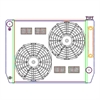 MegaCool ComboUnit Universal Fit Radiator and Fan Single Pass Crossflow Design 26" x 19" for HEMI Swap with Cooler - image 1