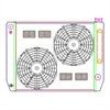 MegaCool ComboUnit Universal Fit Radiator and Fan Single Pass Crossflow Design 26" x 19" for LS Swap with Cooler - image 1