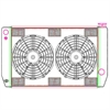 MegaCool ComboUnit Universal Fit Radiator and Fan Single Pass Crossflow Design 27.50" x 15.50" for LS Swap