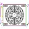 MegaCool ComboUnit Universal Fit Radiator and Fan Single Pass Crossflow Design 24" x 19" with Steam Fitting & Cooler - image 1