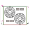 MegaCool ComboUnit Universal Fit Radiator and Fan Single Pass Crossflow Design 27.50" x 19" with Steam Fitting - image 1