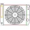 MegaCool CombuUnit Universal Fit Radiator and Fan Dual Pass Crossflow Design 22" x 15.50" for HEMI Swap with Cooler - image 1