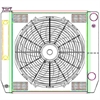MegaCool CombuUnit Universal Fit Radiator and Fan Dual Pass Crossflow Design 22" x 19" for HEMI Swap with Cooler - image 1