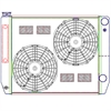 MegaCool CombuUnit Universal Fit Radiator and Fan Dual Pass Crossflow Design 26" x 19" for HEMI Swap with Cooler - image 1