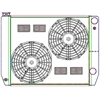 MegaCool CombuUnit Universal Fit Radiator and Fan Dual Pass Crossflow Design 26" x 19" for HEMI Swap - image 1