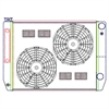 MegaCool CombuUnit Universal Fit Radiator and Fan Dual Pass Crossflow Design 27.50" x 19" for HEMI Swap with Cooler - image 1