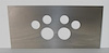 DS304-STE Dash Panel Insert, Universal, Steel, Gauges Round-Top Over Center Speedometer & Tachometer