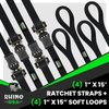 GMG-R1-4PACK Medium Duty Ratchet Strap Tie-Downs [Black, Set of 4] - image 2
