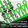 HDKIT-4PK-GRN Heavy Duty Ratchet Tie-Downs [1.600 in. x 8 ft., Green, Set of 4] - image 2