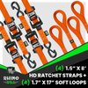 HDKIT-4PK-ORG Heavy Duty Ratchet Tie-Downs [1.600 in. x 8 ft., Orange, Set of 4] - image 2