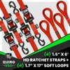 HDKIT-4PK-RED Heavy Duty Ratchet Tie-Downs [1.600 in. x 8 ft., Red, Set of 4] - image 2