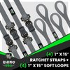 RCHT-4PACK-GRY Medium Duty Ratchet Strap Tie-Downs [Gray, Set of 4] - image 2
