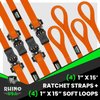 RCHT-4PACK-ORG Medium Duty Ratchet Strap Tie-Downs [Orange, Set of 4] - image 2