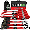 RCHT-4PACK-RED Medium Duty Ratchet Strap Tie-Downs [Red, Set of 4] - image 1