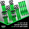TD-GC1.6X15-GRN Heavy Duty Ratchet Tie-Downs [1.600 in. x 15 ft., Green, Set of 4] - image 2
