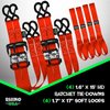 TD-GC1.6X15-RED Heavy Duty Ratchet Tie-Downs [1.600 in. x 15 ft., Red, Set of 4] - image 2