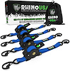 TD-RSRE1X10-BLU Retractable Ratchet Straps [1 in. x 10 ft., Blue, Set of 4] - image 1