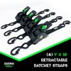 TD-RSRE1X10-BLU Retractable Ratchet Straps [1 in. x 10 ft., Blue, Set of 4] - image 2