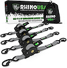 TD-RSRE1X10-GRY Retractable Ratchet Straps [1 in. x 10 ft., Gray, Set of 4] - image 1