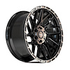 4PS28-18080-CUVA-38BBT 4PS28 Wheel [Size: 18"x8"] Gloss Black w/Brushed Face & Tinted Clear Finish