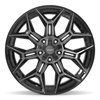 4P44 Wheel [Size: 22"x12"] 5 x 127 mm & 5 x 139.7 mm Bolt Pattern, Gloss Black Brushed with Tinted Clear - image 2