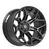 4P44 Wheel [Size: 22"x12"] 6 x 135 mm & 6 x 139.7 mm Bolt Pattern, Gloss Black Brushed with Tinted Clear