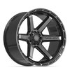 4P63 Wheel [Size: 24"x12"] 6 x 135 mm & 6 x 139.7 mm Bolt Pattern, Gloss Black Brushed with Tinted Clear