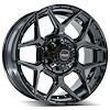 4P06-20090-8170-0BBT 4P06 Wheel [Size: 20"x9"] Gloss Black w/Brushed Face & Tinted Clear Finish - image 1