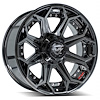 4P80R-20090-5D55-0BBT 4P80R Wheel [Size: 20"x9"] Gloss Black w/Brushed Face & Tinted Clear Finish - image 1