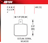 Blue 9012 Disk Brake Pads Wilwood DL Single Outlaw - image 1