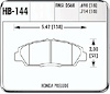 Hawk High Performance Front Brake Pads Fits: 92-96 Prelude S without ABS - image 1
