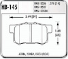 Hawk High Performance Rear Brake Pads Fits various Honda/Acura models