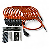 SPW-CH-LSRELO-9 DIY High-Performance Silicone-Sleeved Spark Plug Wire Set, GM LS [Fluorescent Orange] - image 1