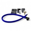 SPW-PS-407-3 High-Performance Fiberglass-Oversleeved Spark Plug Wire Set for Small Block Chevy, Under Header [Blue] - image 2
