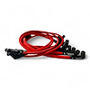 SPW-PS-525L-F-4 High-Performance Fiberglass-Oversleeve Spark Plug Wires, GM LS Long 525 Crate, Around Front Under Header [Green] - image 1
