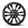 DF15B Wheel [Size: 20"x9"] for 2019-2025 Ram 1500 6-Lug & 2004-2025 Nissan Titan, Armada, 6 x 5.50", Gloss Black Finish