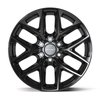 DF17A Wheel [Size: 20"x9"] for 1999-2025 Chevy Silverado 1500, Tahoe, GMC Sierra 1500 & Yukon, 6 x 5.50", Gloss Black Finish