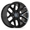 DF17A Wheel [Size: 20"x9"] for 1999-2025 Chevy Silverado 1500, Tahoe, GMC Sierra 1500 & Yukon, 6 x 5.50", Gloss Black Finish - image 2