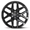 DF17A Wheel [Size: 22"x9"] for 1999-2025 Chevy Silverado 1500, Tahoe, GMC Sierra 1500 & Yukon, 6 x 5.50", Gloss Black Finish