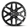 DF17A Wheel [Size: 24"x10"] for 1999-2025 Chevy Silverado 1500, Tahoe, GMC Sierra 1500 & Yukon, 6 x 5.50", Gloss Black Finish