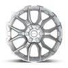 DF18A Wheel [Size: 20"x9"] for 1999-2025 Chevy Silverado 1500, GMC Sierra 1500 & Yukon, 6 x 5.50", Gloss Silver Machined Finish