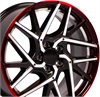 Honda Civic Style Gunmetal with Machined Face and Gradient Red Band Wheel Size: 18" x 8" - image 1