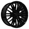 CV72 Replica Wheel [Size: 22"x9"] 6 x 5.50" for 1999-2025 Chevy Silverado 1500 & GMC Sierra 1500, Gloss Black - image 3