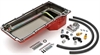 LS Swap Oil Pan/Filter Combo Kit for 1982-2004 Chevy S10/Blazer, Early Model GM Cars/Trucks [Single Filter, Horizontal Port, Red