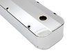 FABRICATED ALUMINUM VALVE COVERS CHROME BBC WITH HOLE - image 2