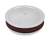 4150 Drop Base Air Cleaner Chrome w/3 in. Red Washable Gauze Filter Air Cleaner Assembly - image 1