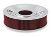 4150 Drop Base Air Cleaner Chrome w/4 in. Red Washable Gauze Filter - image 2