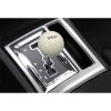 Universal Fit M/T Logo Shift Knob White With Black Logo - image 1