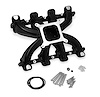 300-132BK Single Plane Mid-Rise Carbureted Intake Manifold GM LS1/LS2/LS6 Cathedral Port [Black Finish] - image 1